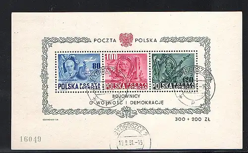 Polen Block  A 11 mit  "groszy" Überdruck  gestempelt, FA. Petruk.