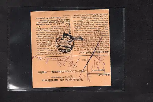 GG. Deutsche Post Osten Paketkarte mit Mi.-Nr. 5 + 12