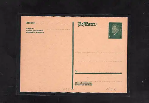 DR., Ganzsache P 181 II  ungebraucht.