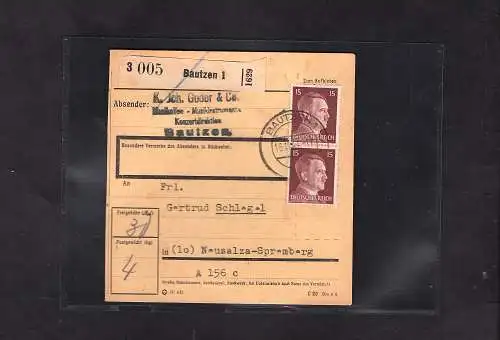 DR., Paketkarte mit MeF. MI.-Nr. 789