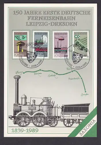 DDR - Gedenkblatt, 150 Jahre Erste deutsche Ferneisenbahn  B38-1988