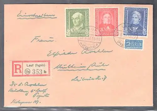 Bund. R-Fernbrief mit MiF. Mi.-Nr. 118-120