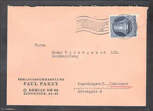 Berlin Auslandbrief mit EF. Mi.-Nr. 85 nach Kopenhagen.