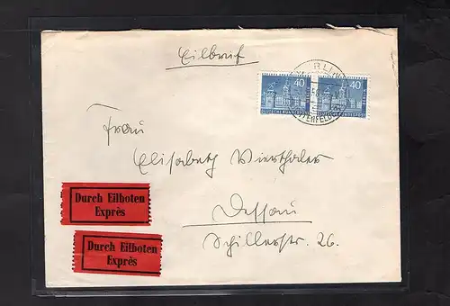 Berlin  Eilbote-Fernbrief mit MeF. Mi.-Nr. 149/149