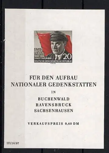 DDR. Mi.-Nr. Block 14 XI PF. II  postfrisch. mit Befund Mayer.