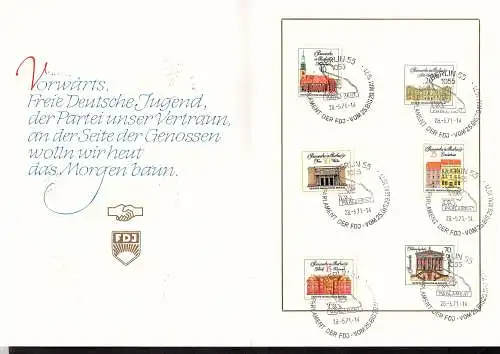 DDR - Gedenkblatt, IX. Parlament der FDJ. B6-1971