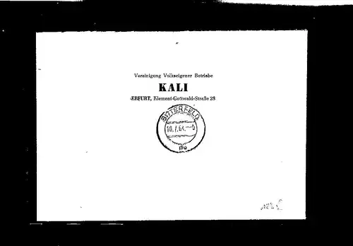 DDR. ZKD-Dienslaufkontrollzettel Mi.-Nr. 49 I EF. auf Brief.