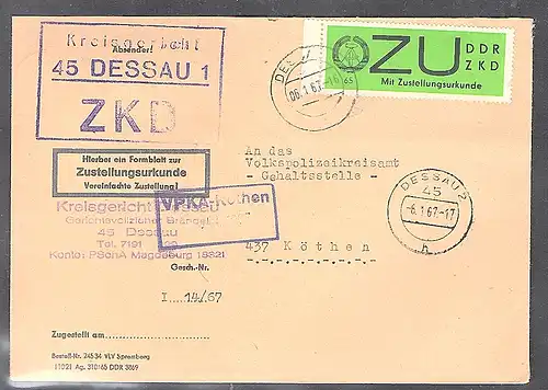 DDR.ZKD-Brief, EF. Mi.-Nr. E 2 y