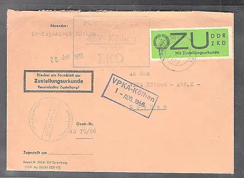 DDR.ZKD-Brief, EF. Mi.-Nr. E 2 x
