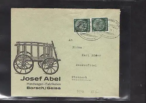 DR. Reklamebrief, Handwagen-Fabrikation J. Abel Borsch/Geisa