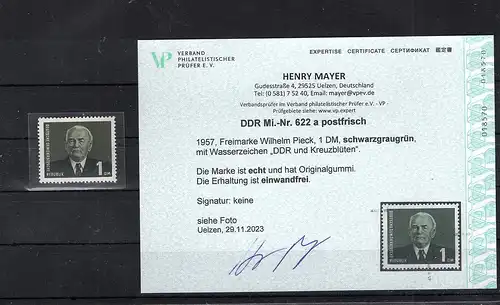 DDR. Mi.-Nr. 622 a postfrisch, Befund . Mayer
