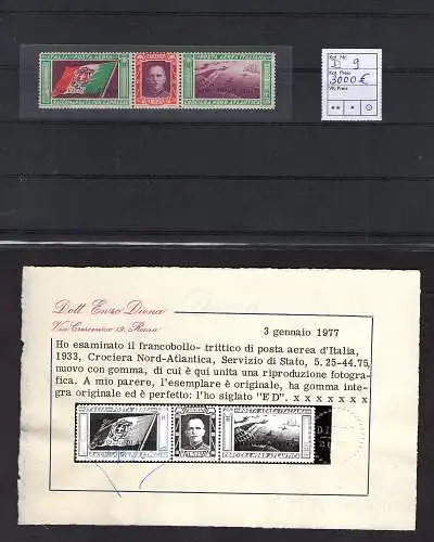 Italien Mi.-Nr. D 9 postfrisch, FA. Diena