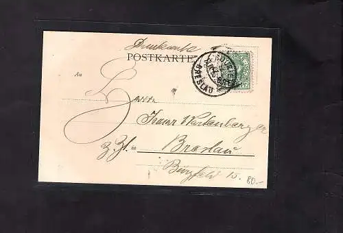 Privatpost, Breslau Karte mit EF. Mi.-Nr. 7