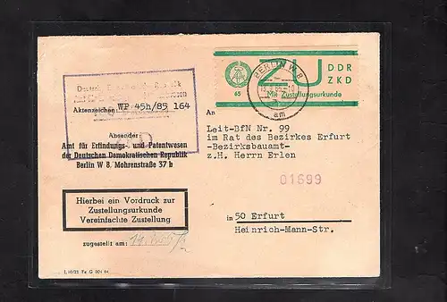 DDR.ZKD-Brief, EF. Mi.-Nr. E 1