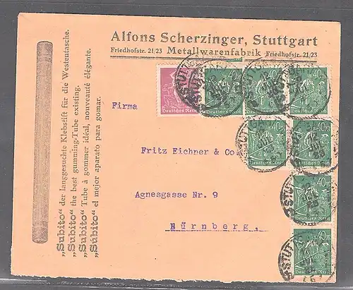 DR. Reklamebrief Metallwarenfabrik A. Scherzinger, Stuttgart.