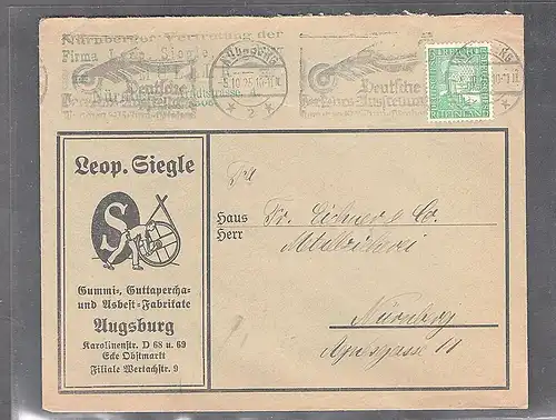 DR. Reklamebrief  Leop. Siegle Ausburg