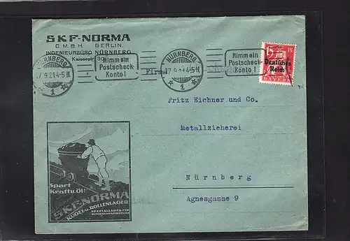 DR. Reklamebrief  Kugel- und Rollenlager SKF-Norma Berlin/Nürnberg.