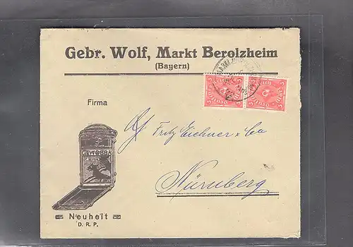 DR. Reklamebrief  Gewobba Gebr. Wolf, Markt Berolzheim.