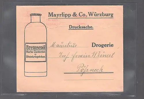 DR. Reklamebrief  Bremsenöl Mayrlipp & Co., Würzburg.