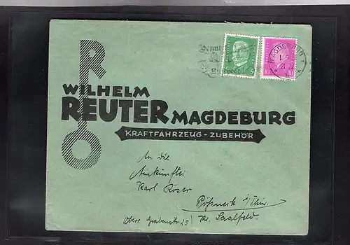 DR. Reklamebrief  Kraftfahrzeug-Zubehörb W. Reuter, Magdeburg.