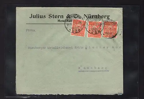 DR. Reklamebrief  Metallhandlung Julius Stern, Nürnberg.