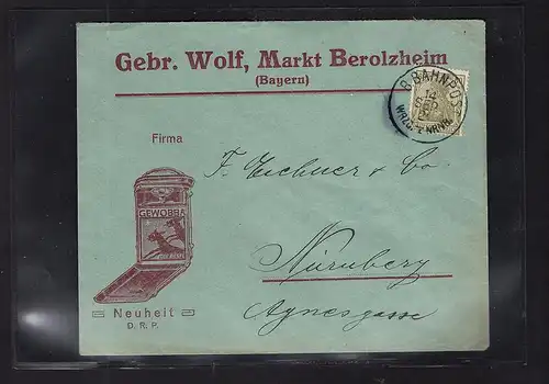 DR. Reklamebrief  Gewobba Gebr. Wolff, Markt Berolzheim.