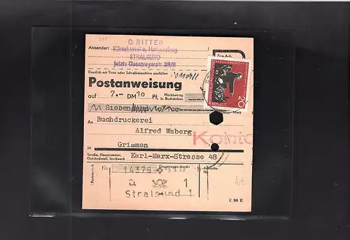 DDR. EF. Mi.-Nr. 675 auf Postanweisung.