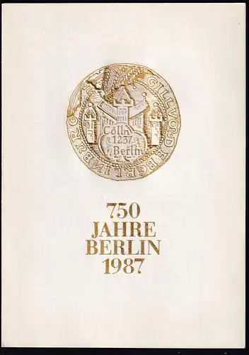 DDR - Gedenkblatt, 750 Jahre Berlin 1987 B8-1987