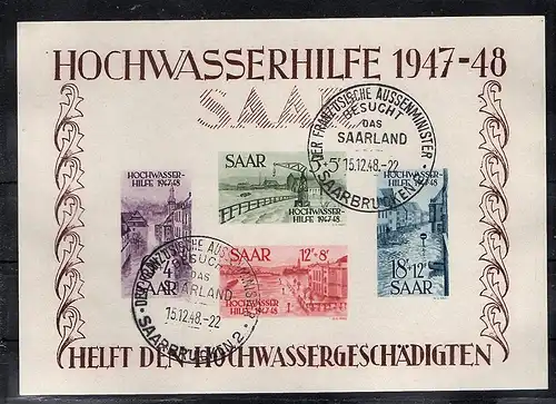 Saarland 1948, Mi.-Nr. Block 1 + 2 gestempelt, FA. GeigleBPP.