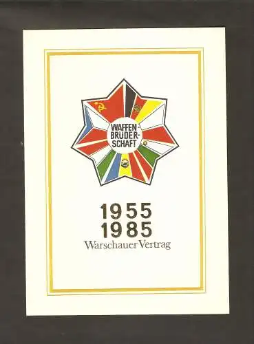 DDR - Gedenkblatt, 30 Jahre Warschauer Vertrag, B12-1985