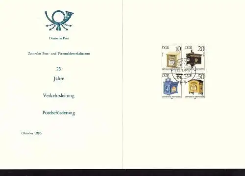 DDR - Gedenkblatt, 25 Jahre Postbeförderung, B23-1985