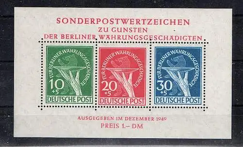 Berlin 1949, Blockausgabe, Mi-Nr. Block 1 III, postfrisch, FA SchlegelBPP.