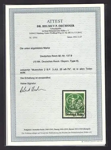 DR, Mi.-Nr. 137 II, gestempelt, FA. TworekBPP.