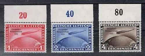 DR, Mi.-Nr. 496-498 OR-Stücke, Chicagofahrt, postfrisch, FA, OechsnerlBPP