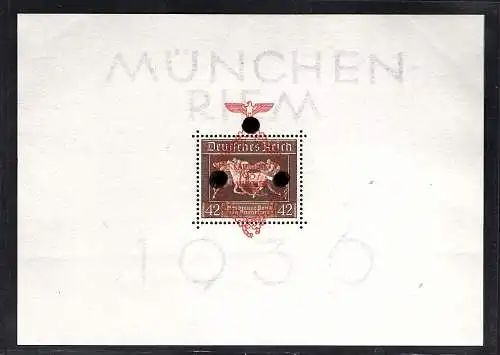 DR. Mi.-Nr. Block 10, , München Riem 1936, postfrisch , sign SchlegelBPP.
