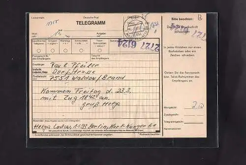 DDR., Telegramm mit Me.F. Mi.-Nr. 3316