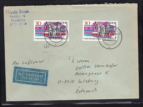 DDR., Auslandbrief mit Me.F. Mi.-Nr. 1488