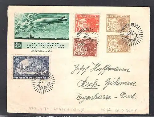Österreich, Mi.-Nr. 472,474, 2x476 + 555A + WIPA Vignetten