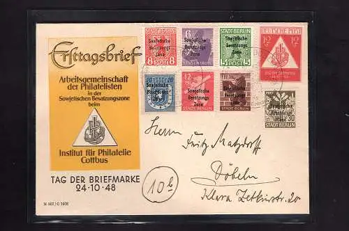 SBZ. , FDC, Mi.-Nr. 228 Von 23.10.1948  + Mi.-Nr. 200-206