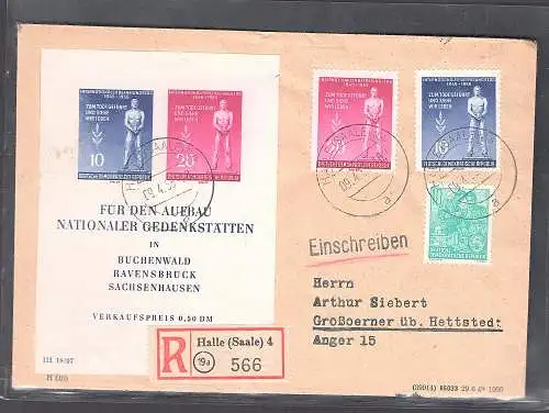 DDR-FDC. Mi.-Nr. Block 11 als R-Fernbrief gelaufen mit Ak-St.