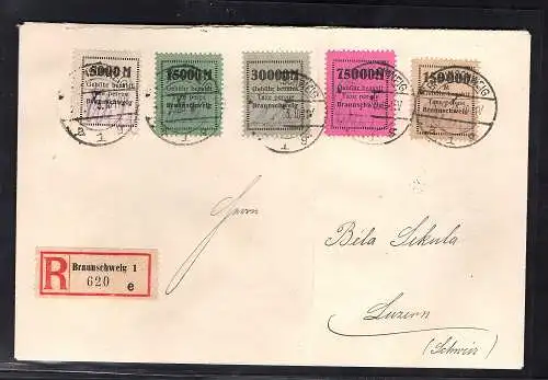 DR. Lokalausgaben 1923 Braunschweig Gebührenzettel  Firma Borek Satzbrief.