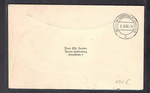 DR. Zeppelin-Brief, Olympiafahrt  1936 Si. 427 Ba,  mit DR. Mi.-Nr. 609-616