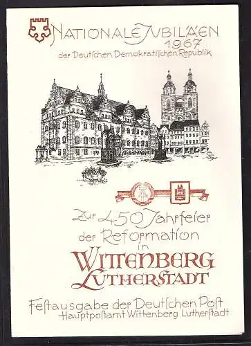 DDR - Gedenkblatt, Nationale Jubiläen 1967, B9-1967 a mit Mi.-Nr. 1317-1319