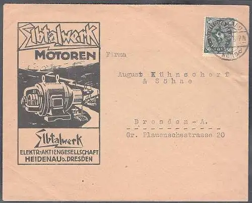 DR. Reklamebrief Sibtalwerk motoren, Heidenau b. Dresden.