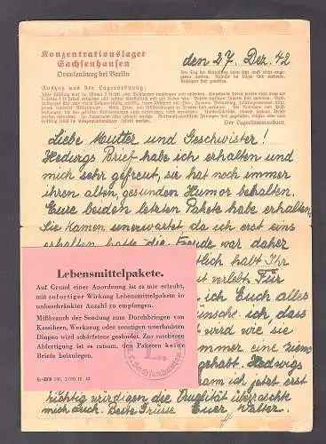 DR. KZ.-Brief/Klappkarte aus Oranienburg nach Magdeburg.