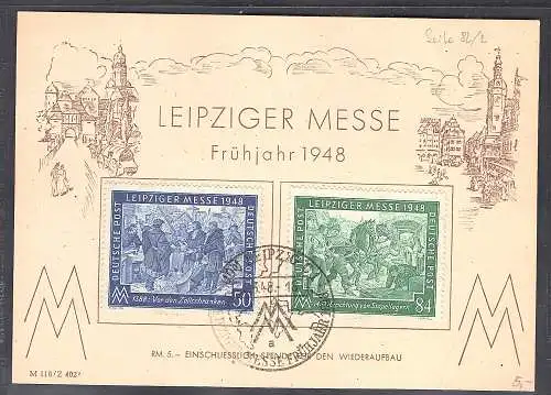 Ereigniskarte Leipziger Messe 1947 mit Mi.-Nr. 965-966