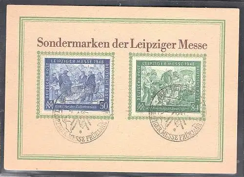 SBZ. Ereigniskarte Leipziger Messe 1947 mit Mi.-Nr. 967 - 968