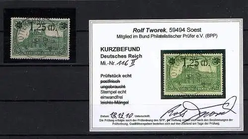 DR., Mi.-Nr. 116 II, gestempelt, Kurzbefund. Tworek