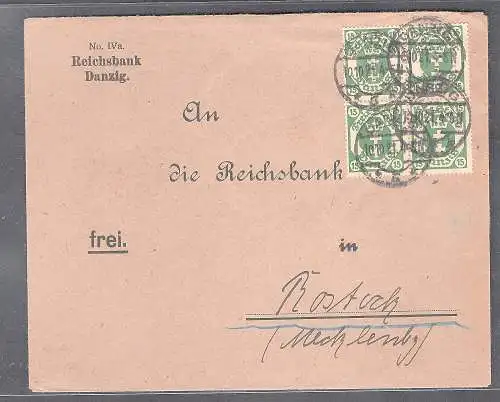 Danzig, Bank-Brief, mit ME.F. Mi.-Nr. 74