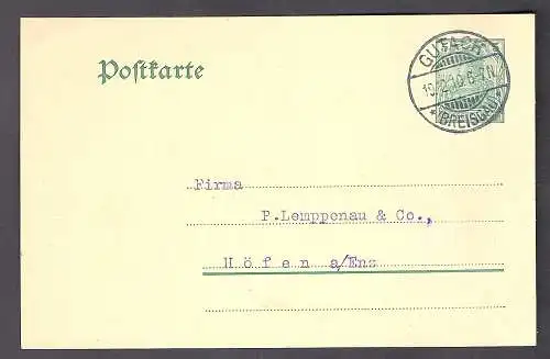 DR. Ganzsache mit priv.  Zudruck. Gütermann & Co.